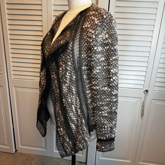 DIKTONS BARCELONA WOMENS MEDIUM MERINO WOOL ALPACA OPEN FRONT CARDIGAN - Picture 7 of 9